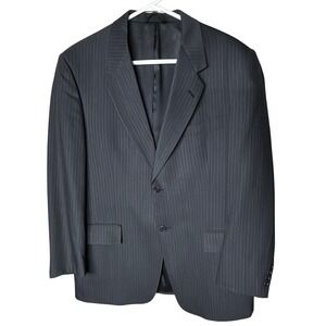 Kenneth Cole Pinstripe Gray/gold, Blazer ventless Wool, Size 45